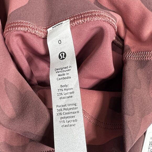 Lululemon Wunder Train Leggings Womens 0 High Rise Camo Brier Rose NWT - Picture 12 of 14